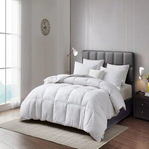 Martha Stewart White Goose Feather & Down Fiber Comforter, White, King
